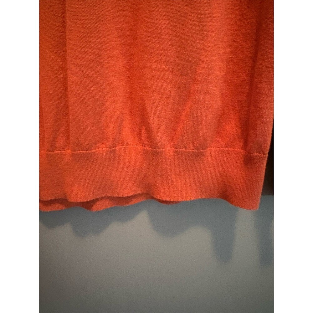 Banana Republic Sweater Mens M Rust Orange Lightweight V-Neck Pullover - Picture 3 of 8